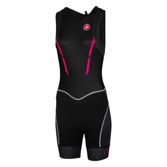 Castelli Free Women's Tri ITU Suit (Black/Pink Fluo) - BUMSONTHESADDLE