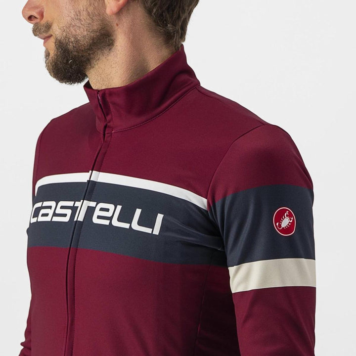 Castelli Passista Mens Cycling Jersey (Bordeaux/Savile Blue-Chalk) - BUMSONTHESADDLE