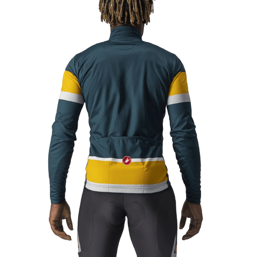 Castelli Passista Mens Cycling Jersey (Deep Teal/Goldenrod-Silver Gra) - BUMSONTHESADDLE