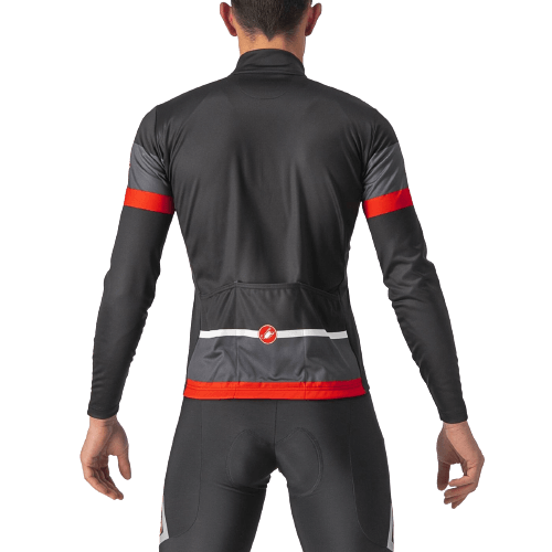 Castelli Passista Mens Cycling Jersey (Light Black/Dark Gray-Red) - BUMSONTHESADDLE