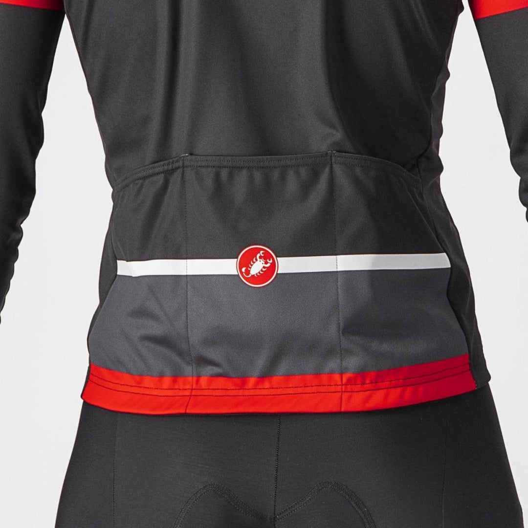 Castelli Passista Mens Cycling Jersey (Light Black/Dark Gray-Red) - BUMSONTHESADDLE