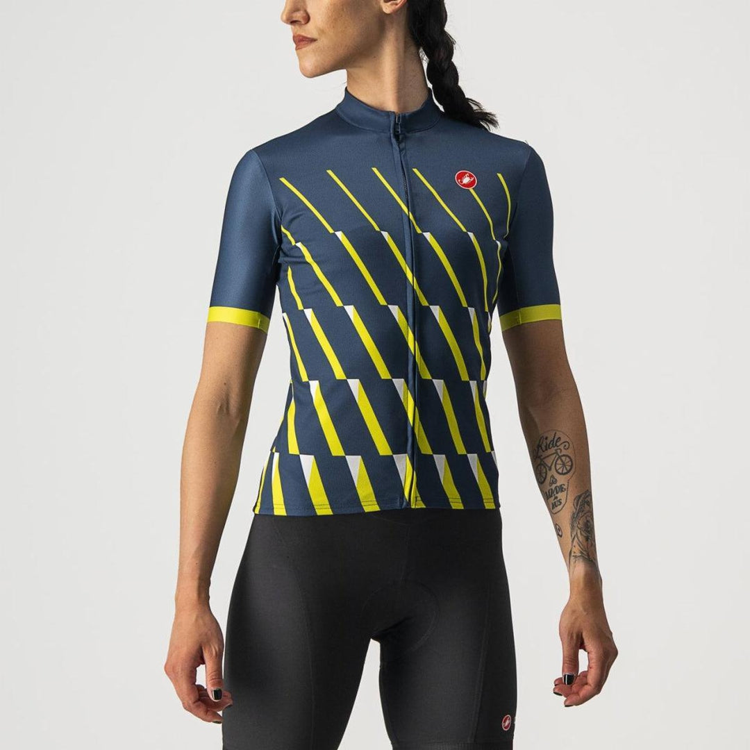 Castelli Pendio Womens Cycling Jersey (Moonlite Ocean/Sulphur White) - BUMSONTHESADDLE