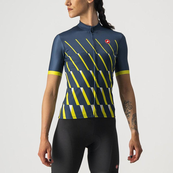 Castelli Pendio Womens Cycling Jersey (Moonlite Ocean/Sulphur White) - BUMSONTHESADDLE