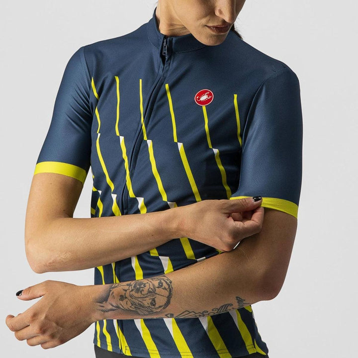 Castelli Pendio Womens Cycling Jersey (Moonlite Ocean/Sulphur White) - BUMSONTHESADDLE