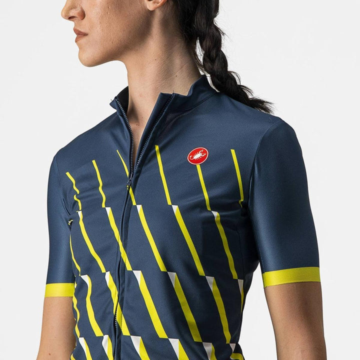 Castelli Pendio Womens Cycling Jersey (Moonlite Ocean/Sulphur White) - BUMSONTHESADDLE