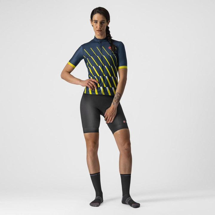 Castelli Pendio Womens Cycling Jersey (Moonlite Ocean/Sulphur White) - BUMSONTHESADDLE