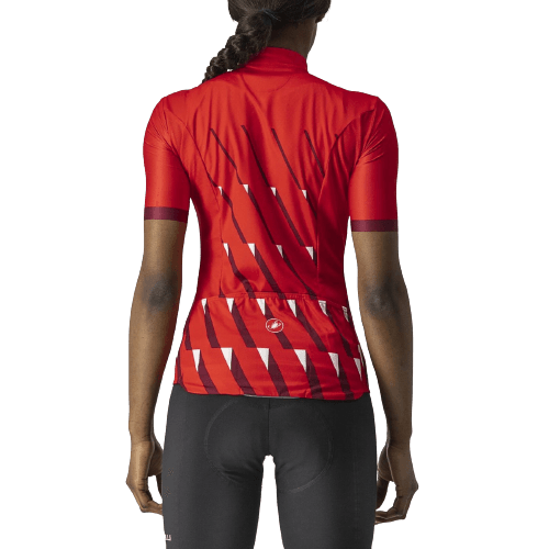 Castelli Pendio Womens Cycling Jersey (Red/Bordeaux White) - BUMSONTHESADDLE