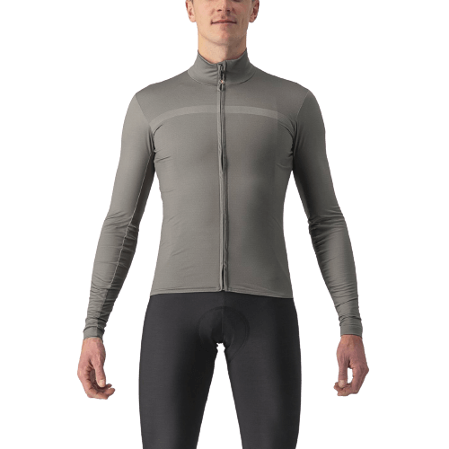 Castelli Pro Thermal Mid LS Mens Cycling Jersey (Nickel Grey) - BUMSONTHESADDLE