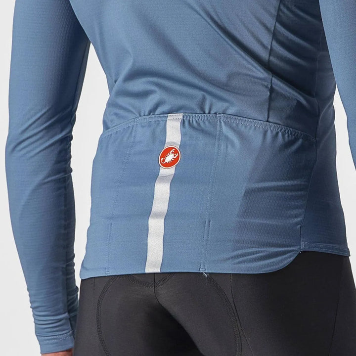 Castelli Pro Thermal Mid LS Mens Cycling Jersey (Steel Blue) - BUMSONTHESADDLE