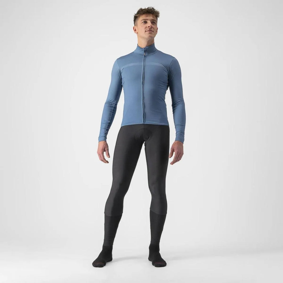 Castelli Pro Thermal Mid LS Mens Cycling Jersey (Steel Blue) - BUMSONTHESADDLE