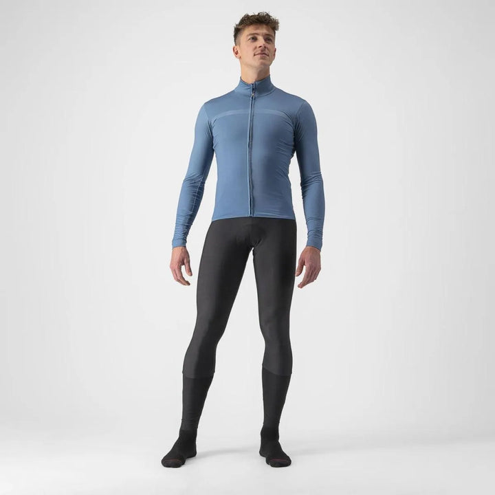 Castelli Pro Thermal Mid LS Mens Cycling Jersey (Steel Blue) - BUMSONTHESADDLE