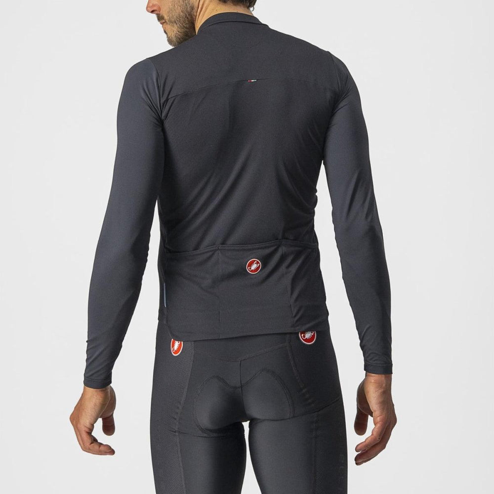 Castelli Prologo 7 Long Sleeve Mens Cycling Jersey (Light Black/Silver Gray/Ivory) - BUMSONTHESADDLE