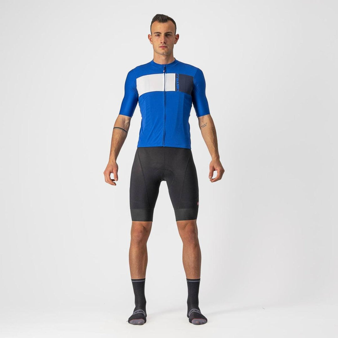 Castelli Prologo 7 Mens Cycling Jersey (Azzurro Italia/Ivory Savile BL) - BUMSONTHESADDLE