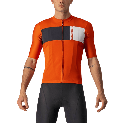 Castelli Prologo 7 Mens Cycling Jersey (Fiery Red/Light Black/Ivory) - BUMSONTHESADDLE