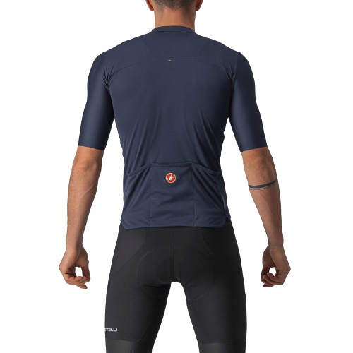 Castelli Prologo 7 Mens Cycling Jersey (Savile Blue/Silver Gray/Red) - BUMSONTHESADDLE