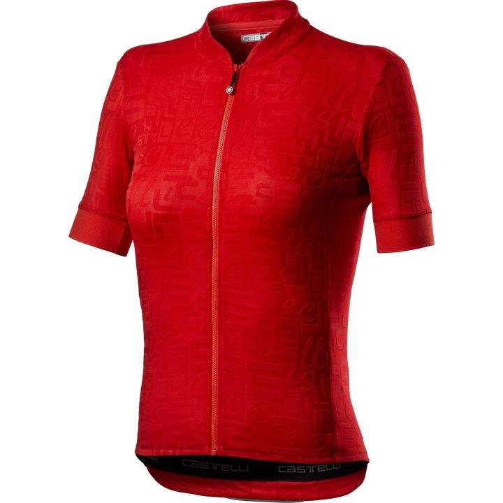 Castelli Promessa Jacquard Womens Cycling Jersey (Red) - BUMSONTHESADDLE