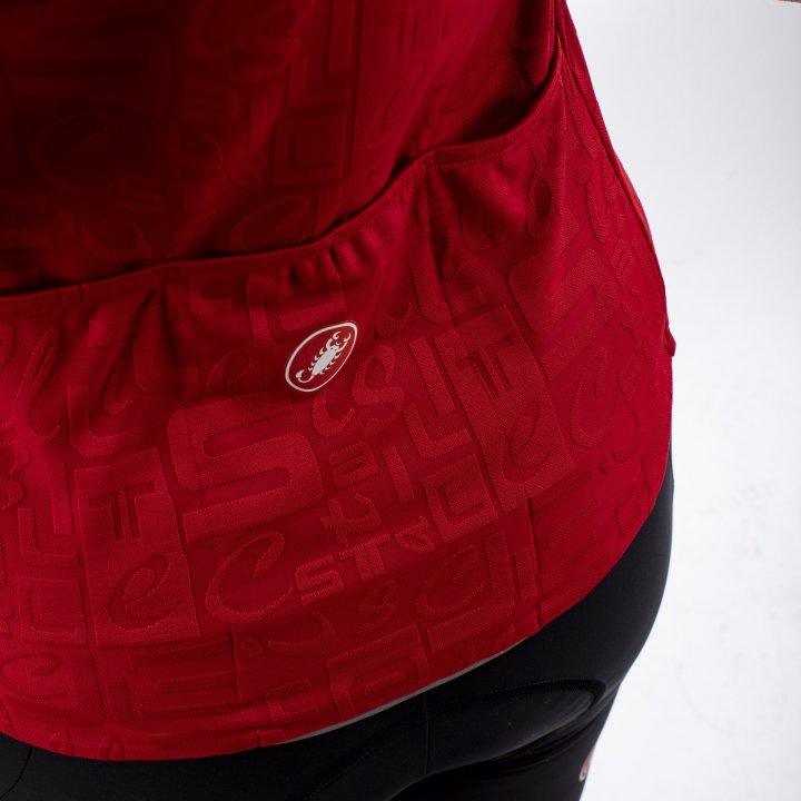 Castelli Promessa Jacquard Womens Cycling Jersey (Red) - BUMSONTHESADDLE