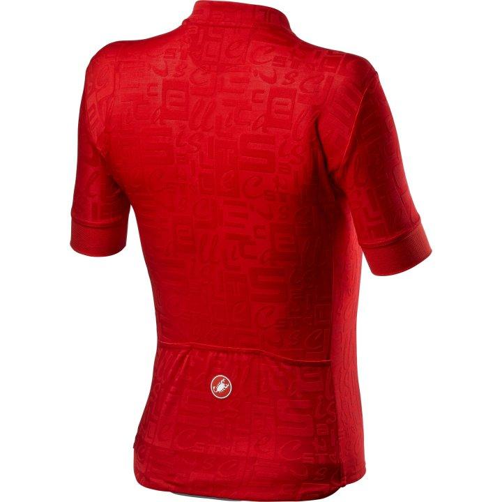 Castelli Promessa Jacquard Womens Cycling Jersey (Red) - BUMSONTHESADDLE