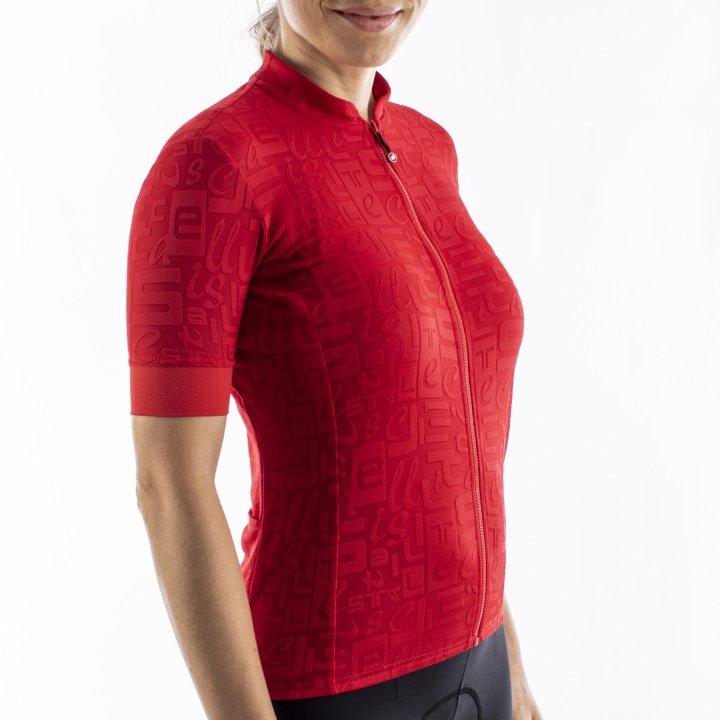 Castelli Promessa Jacquard Womens Cycling Jersey (Red) - BUMSONTHESADDLE