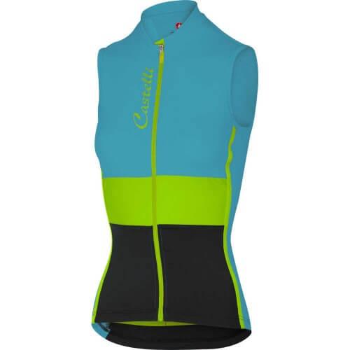 Castelli Protagonista Sleeveless Jersey (Carribean/Yellow Fluo/Black)