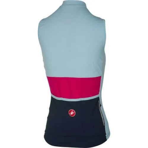 Castelli Women's Protagonista Sleeveless Jersey (Pale Blue/Raspberry/Navy)