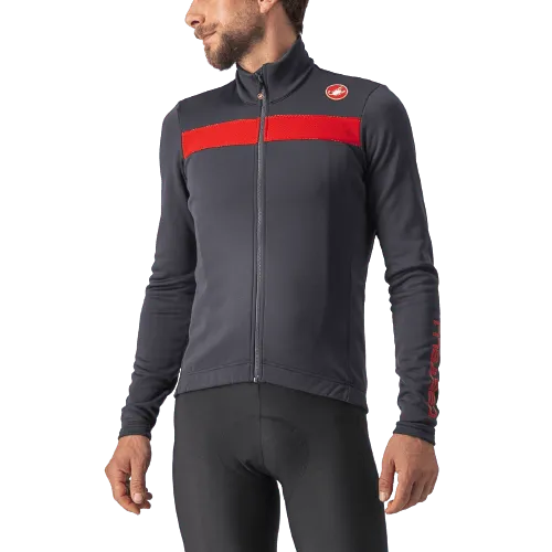 Castelli Puro 3 Mens Cycling Jersey (Dark Gray/Red Reflex) - BUMSONTHESADDLE