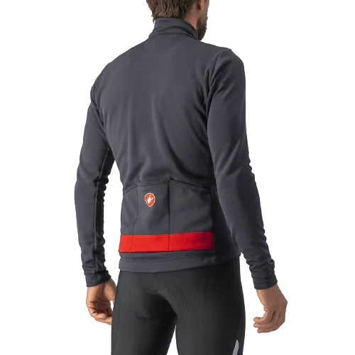 Castelli Puro 3 Mens Cycling Jersey (Dark Gray/Red Reflex) - BUMSONTHESADDLE