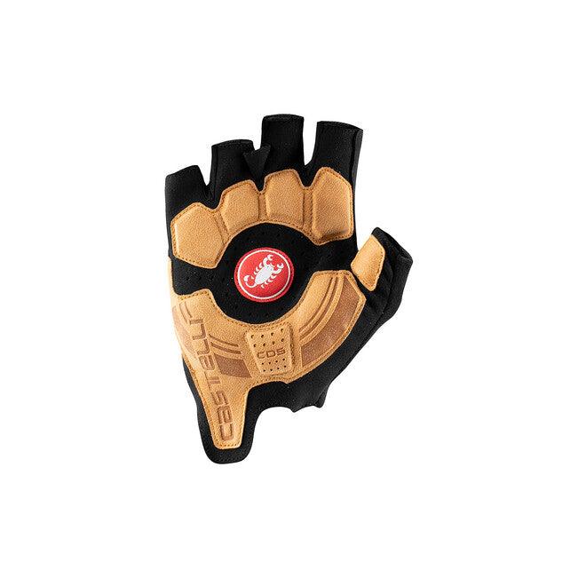 Castelli Rosso Corsa Pro V Mens Cycling Gloves (Black/Tan) - BUMSONTHESADDLE