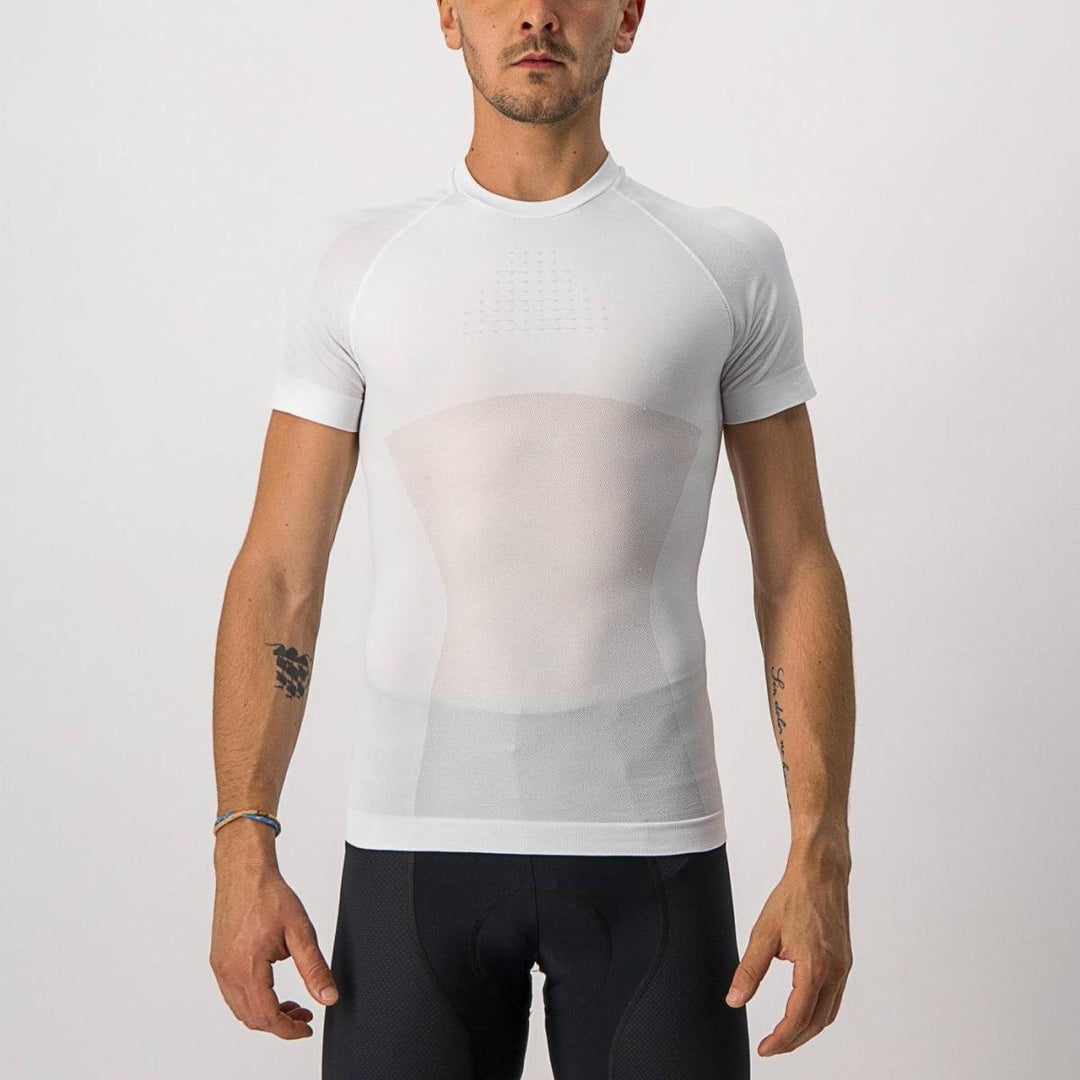 Castelli Seamless SS Mens Cycling Baselayer (White) - BUMSONTHESADDLE