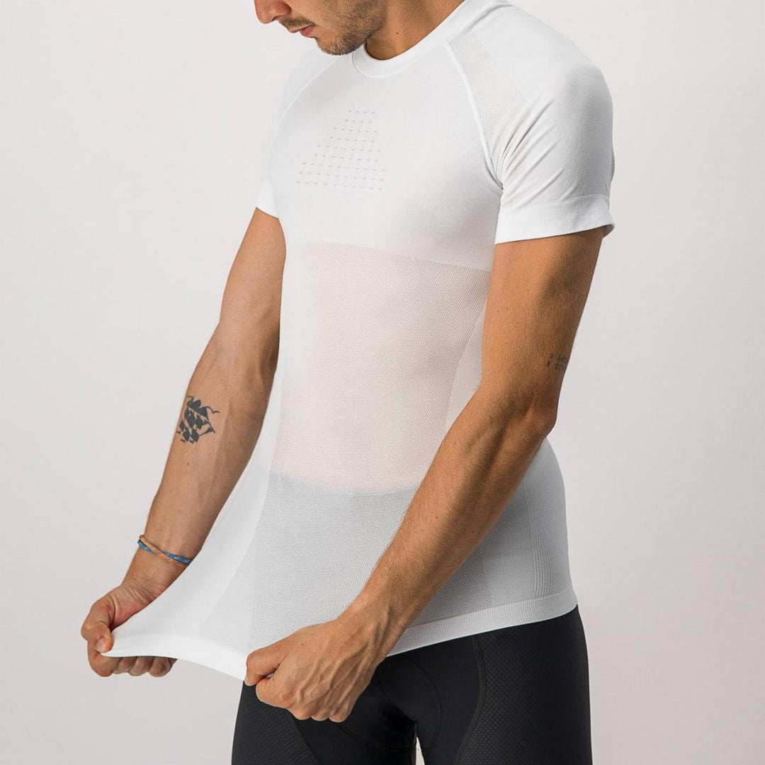 Castelli Seamless SS Mens Cycling Baselayer (White) - BUMSONTHESADDLE