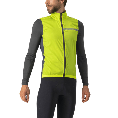 Castelli Squadra Stretch Mens Cycling Jacket (Electric Lime/Dark Gray) - BUMSONTHESADDLE