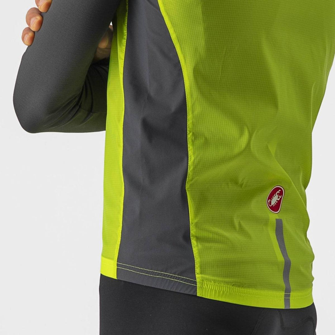 Castelli Squadra Stretch Mens Cycling Jacket (Electric Lime/Dark Gray) - BUMSONTHESADDLE