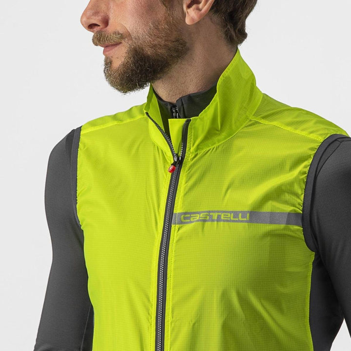 Castelli Squadra Stretch Mens Cycling Jacket (Electric Lime/Dark Gray) - BUMSONTHESADDLE