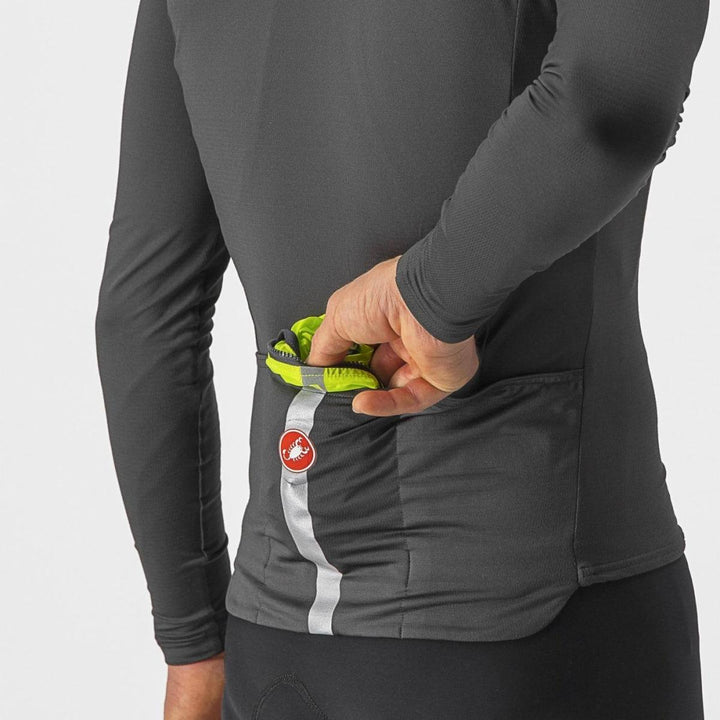 Castelli Squadra Stretch Mens Cycling Jacket (Electric Lime/Dark Gray) - BUMSONTHESADDLE