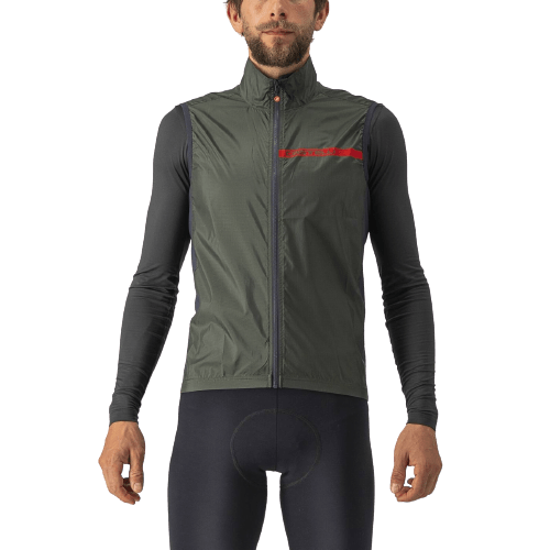 Castelli Squadra Stretch Mens Cycling Jacket (Military Green/Dark Gray) - BUMSONTHESADDLE