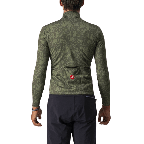Castelli Unlimited Thermal Mens Cycling Jersey (Military Green/Light Military) - BUMSONTHESADDLE