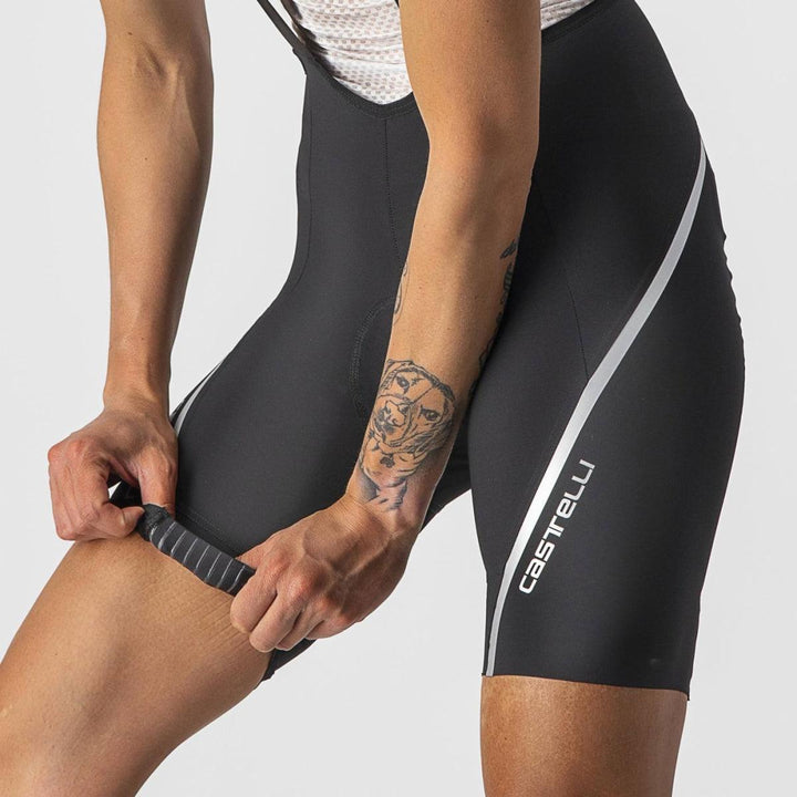 Castelli Velocissima 3 Womens Cycling Bibshorts (Black/Silver) - BUMSONTHESADDLE