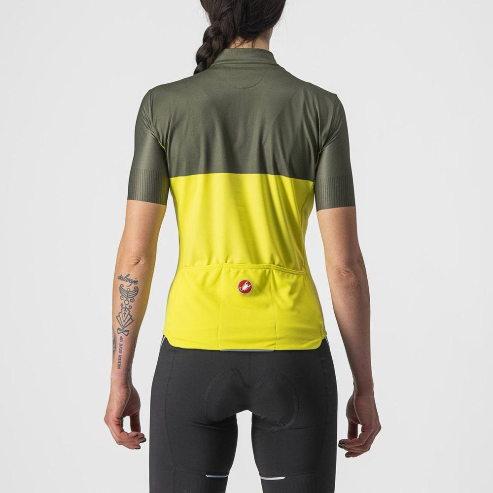 Castelli Velocissima Womens Cycling Jersey (Sulphur/Military Green) - BUMSONTHESADDLE