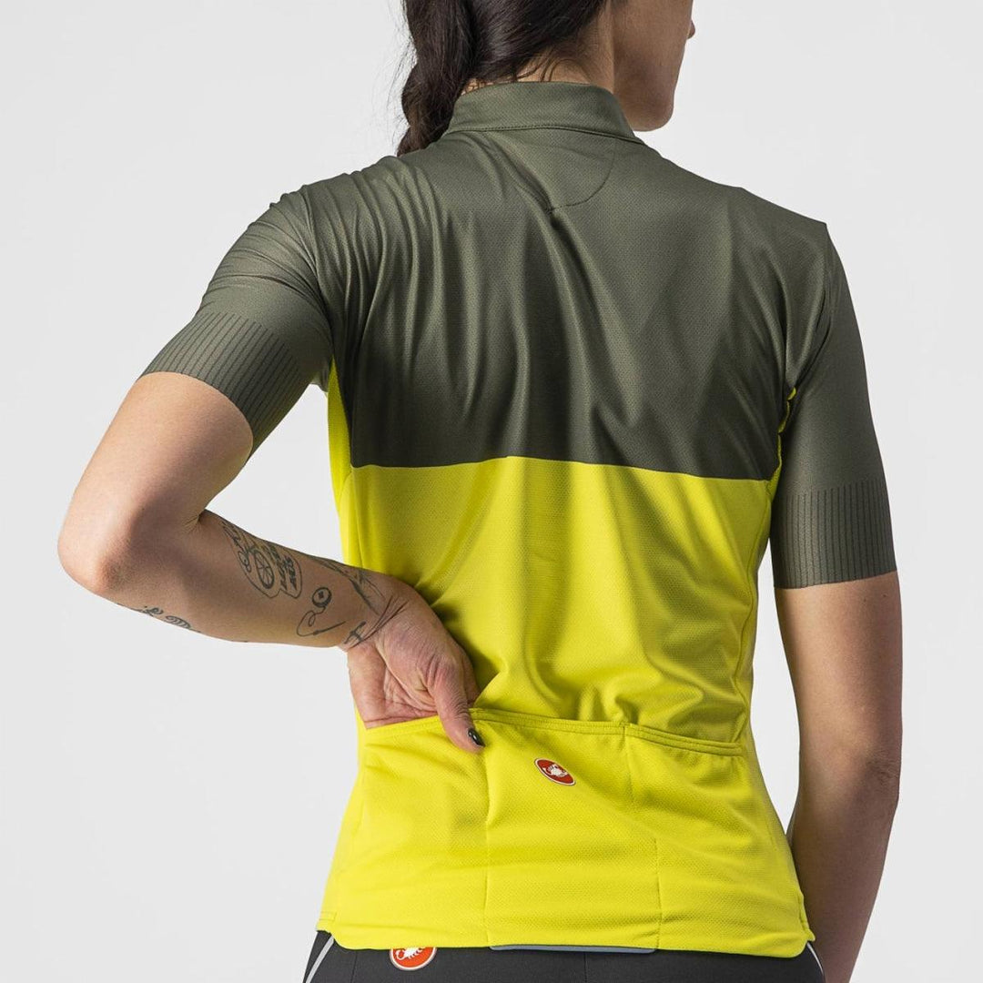 Castelli Velocissima Womens Cycling Jersey (Sulphur/Military Green) - BUMSONTHESADDLE