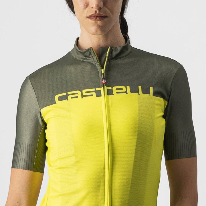 Castelli Velocissima Womens Cycling Jersey (Sulphur/Military Green) - BUMSONTHESADDLE