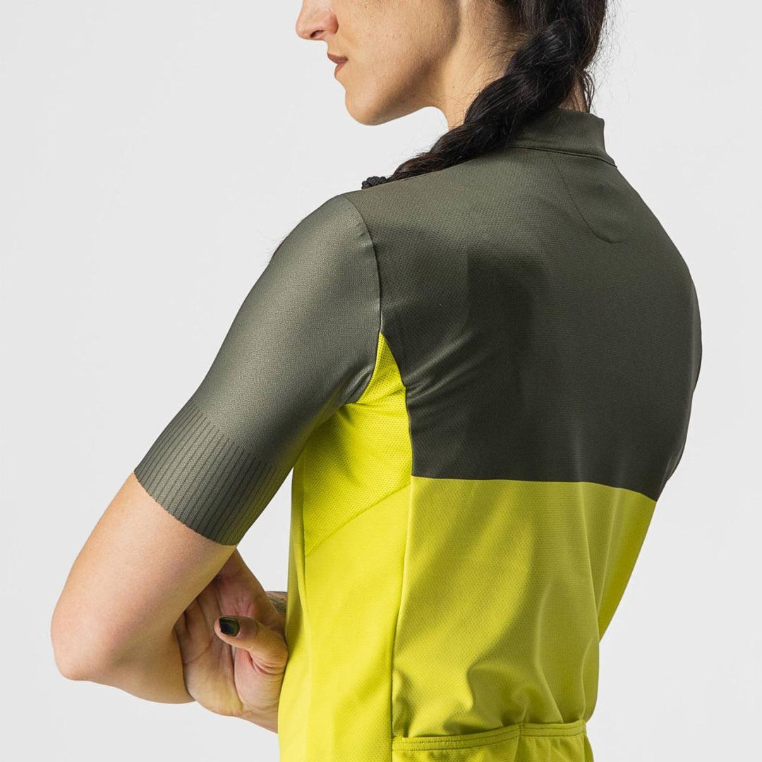 Castelli Velocissima Womens Cycling Jersey (Sulphur/Military Green) - BUMSONTHESADDLE