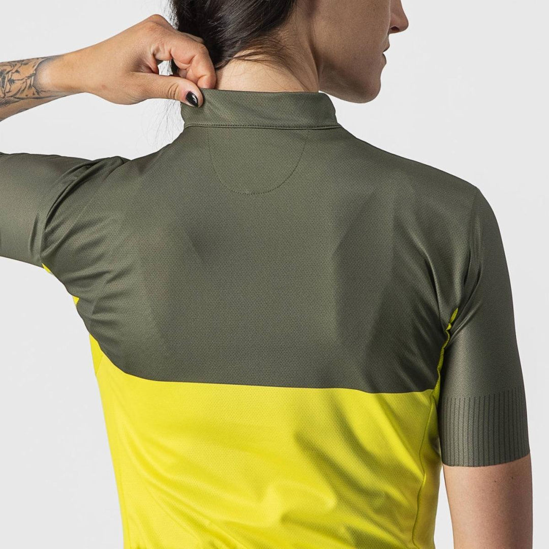 Castelli Velocissima Womens Cycling Jersey (Sulphur/Military Green) - BUMSONTHESADDLE