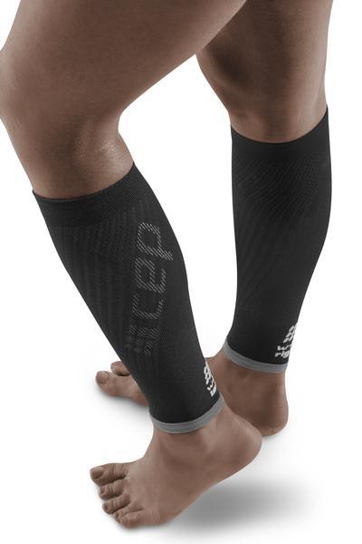 Cep Compression Women's Ultralight Calf Sleeves (Black/Light Grey) - BUMSONTHESADDLE