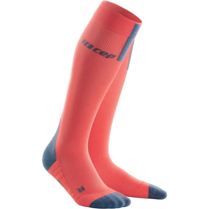CEP Run 3.0 Tall Womens Compression Socks (Coral/Grey) - BUMSONTHESADDLE