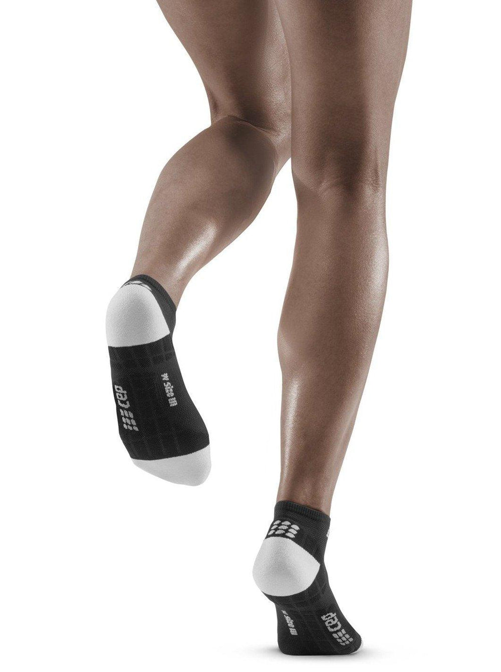 CEP Ultralight Low Cut Womens Compression Socks (Black/Light Grey) - BUMSONTHESADDLE