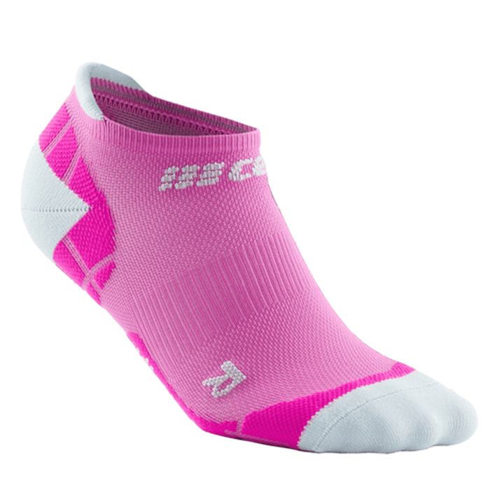 CEP Ultralight No Show Womens Compression Socks (Electric Pink/Light Grey) - BUMSONTHESADDLE