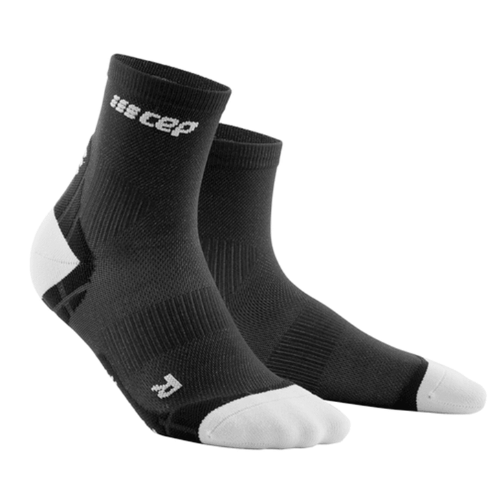 CEP Ultralight Short Mens Compression Socks (Black/Light Grey) - BUMSONTHESADDLE