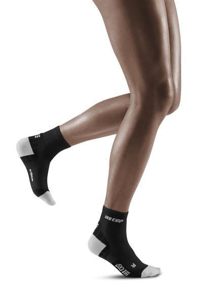 CEP Ultralight Short Womens Compression Socks (Black/Light Grey) - BUMSONTHESADDLE