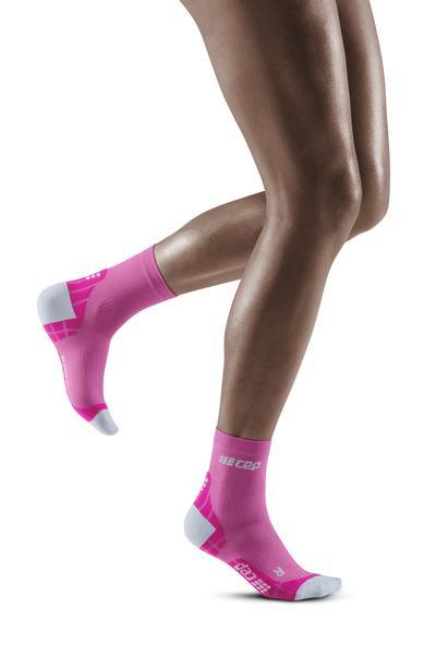 CEP Ultralight Short Womens Compression Socks (Electric Pink/Light Grey) - BUMSONTHESADDLE