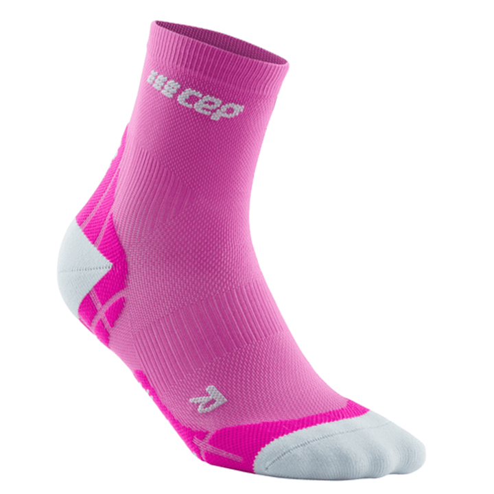 CEP Ultralight Short Womens Compression Socks (Electric Pink/Light Grey) - BUMSONTHESADDLE